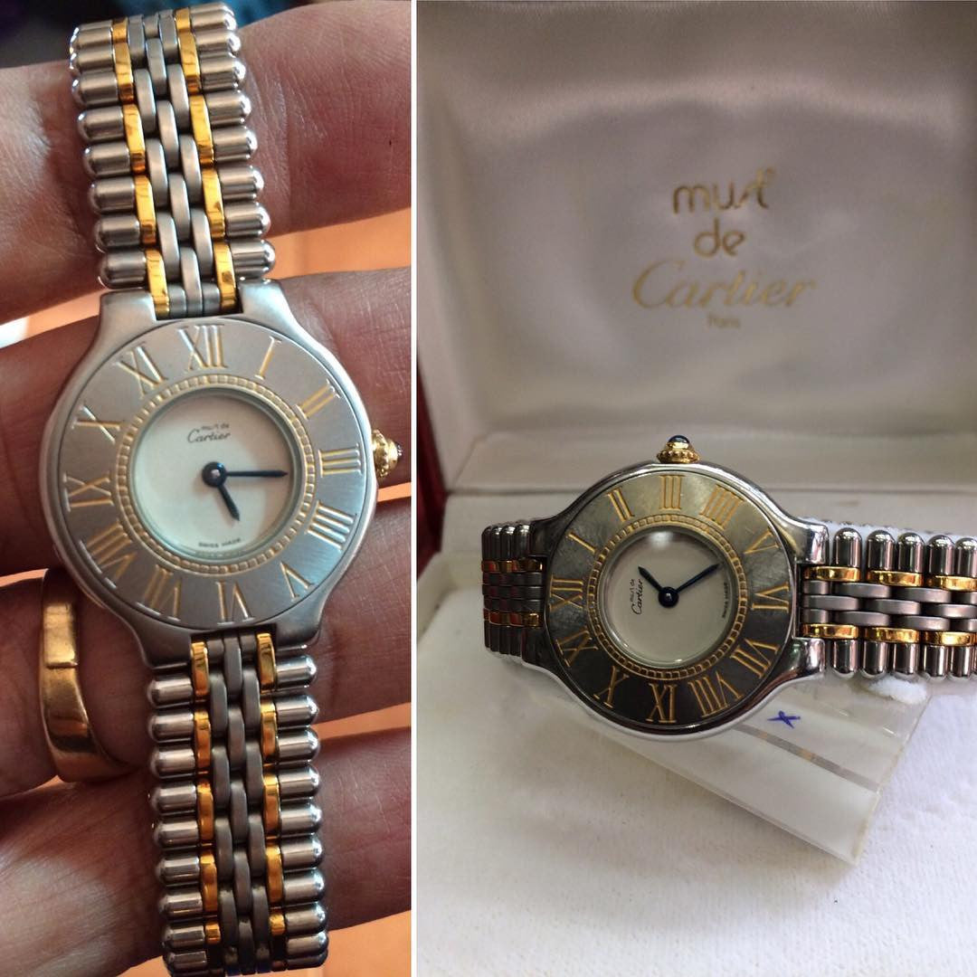 Cartier Must de 21 Gold Steel Bullet