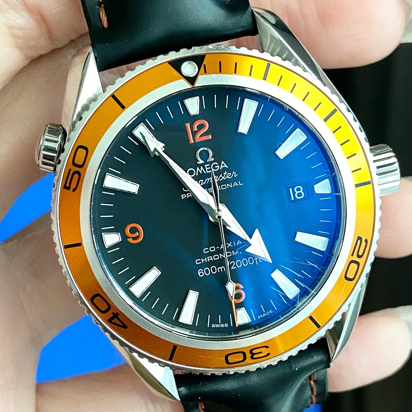 OMEGA Seamaster Planet Ocean Automatic Chronometer Co-Axial Orange 2909.50.82 Year 2008