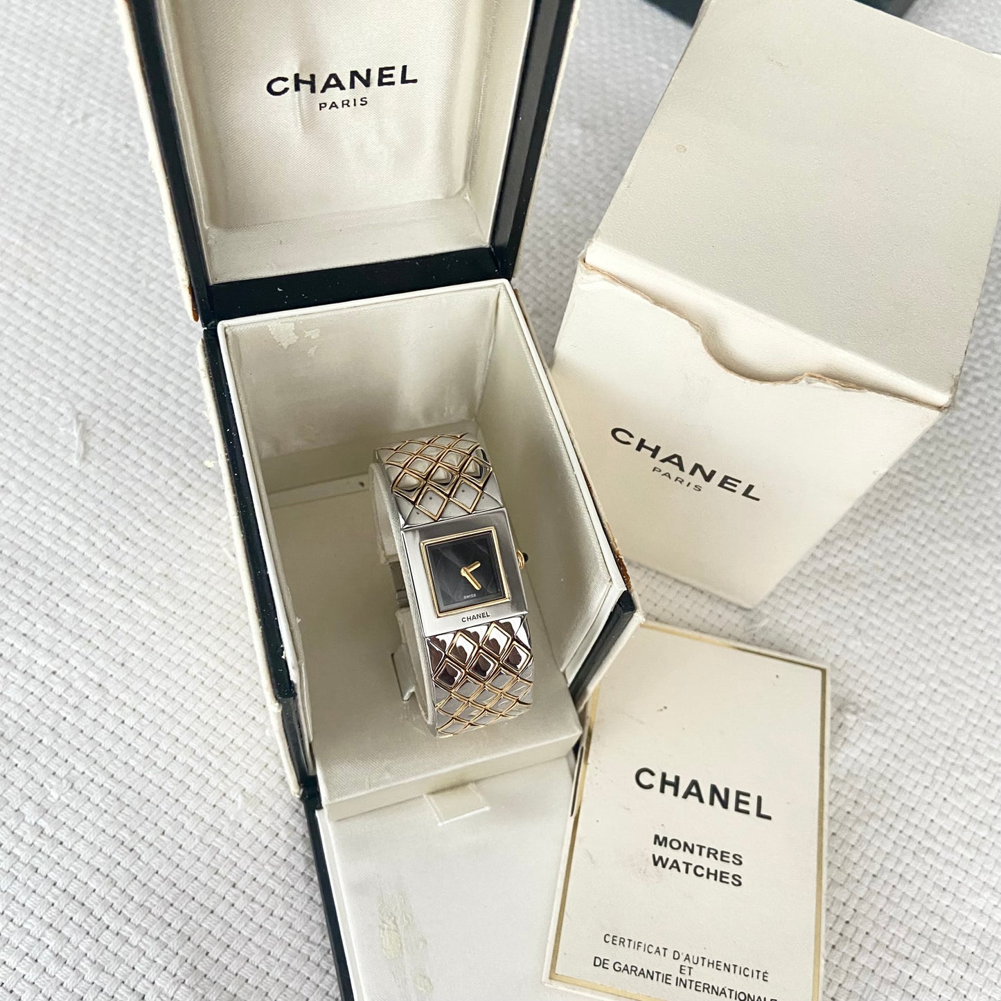 CHANEL Matelassé 18K Yellow Gold/ SS